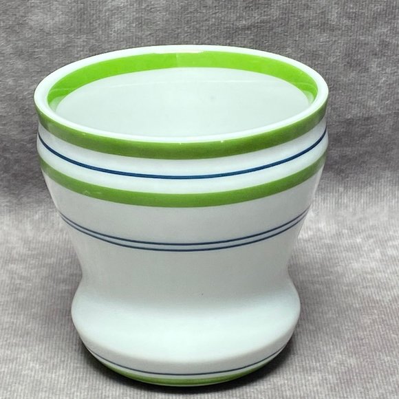 2007 Starbucks White Coffee Mug Green Band Blue Stripes Tea Cup 12oz Microwave a - Picture 3 of 11